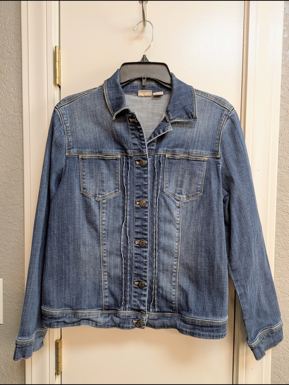 Chicos Women's Jean Jacket with Velvet Patch - Picture 2 of 4